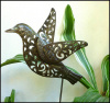 Metal Bird Plant Stake - Plant Stake - Garden Decor - Outdoor Metal Garden Art - 1" x 12"